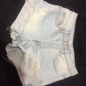H&M Distressed High-waisted Denim Shorts Size 2